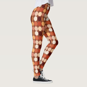 Mid-Century Giant Dots, Chocolate Brown and Tan Leggings