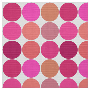Mid-Century Giant Dots, Fuchsia Pink and Coral Fabric