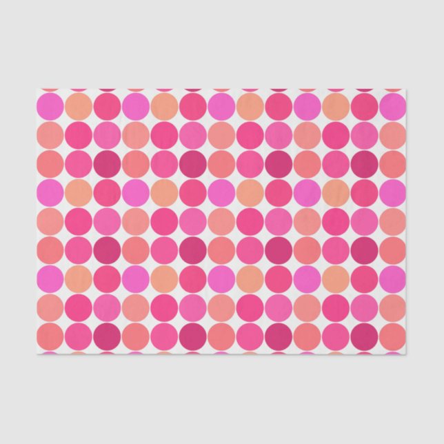 Mid-Century Giant Dots, Fuchsia Pink and Coral Tissue Paper (Front)