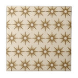 Mid-Century Gold Starburst Pattern Tile<br><div class="desc">Mid-century modern inspired design featuring vintage pattern of retro gold starbursts on a beige background. Simple, clean modern design. Create your own custom pattern by uploading a new image, or use the "contact this designer" button for help. To create your own patterned design: 1. Select personalise this template. 2. Replace...</div>
