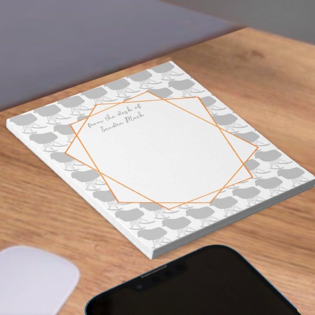 Mid-Century Gray Pattern Chair Silhouette Notepad (Creator Uploaded)