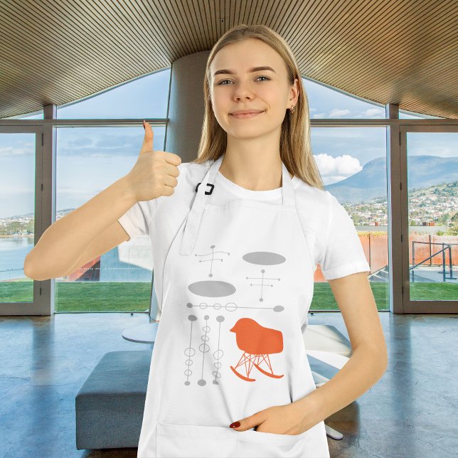 Mid-Century Gray Pattern Chair Silhouette Standard Apron (Creator Uploaded)