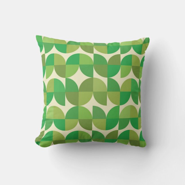 Mid Century Green Abstract Shapes  Cushion (Front)