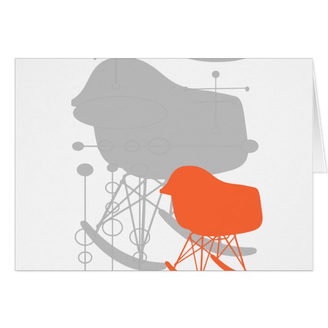 Mid-Century Grey Pattern Chair Silhouette (Front Horizontal)