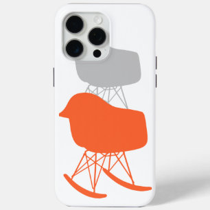Mid-Century Grey Pattern Chair Silhouette iPhone 15 Pro Max Case