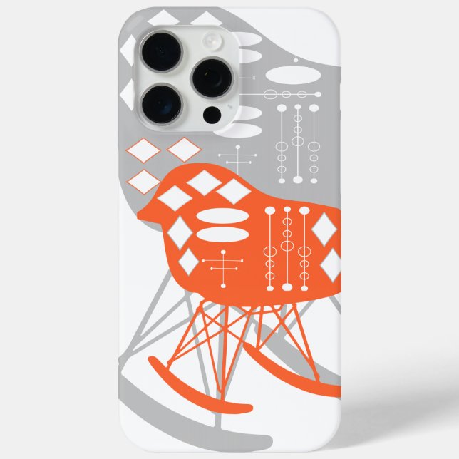 Mid-Century Grey Pattern Chair Silhouette Case-Mate iPhone Case (Back)