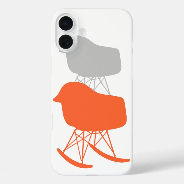 Mid-Century Grey Pattern Chair Silhouette Case-Mate iPhone Case (Back)