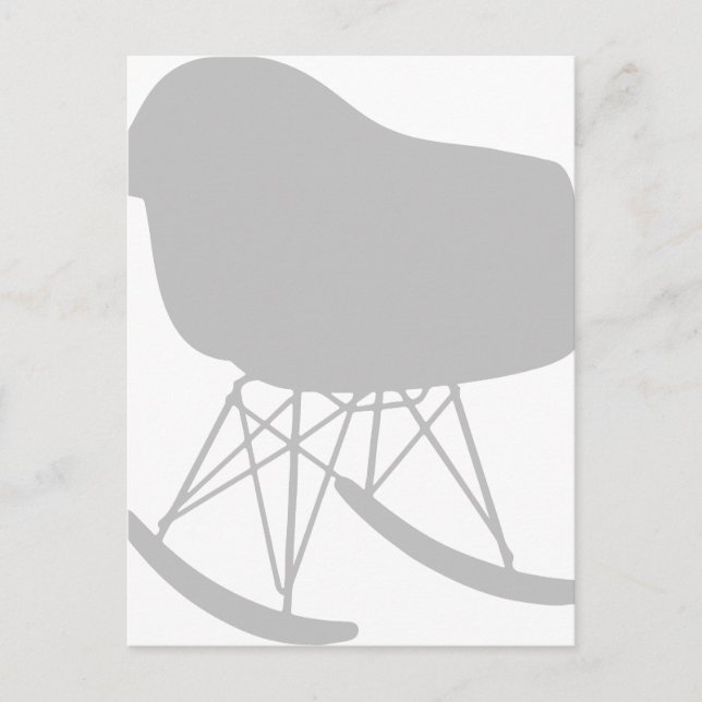 Mid-Century Grey Pattern Chair Silhouette Postcard (Front)