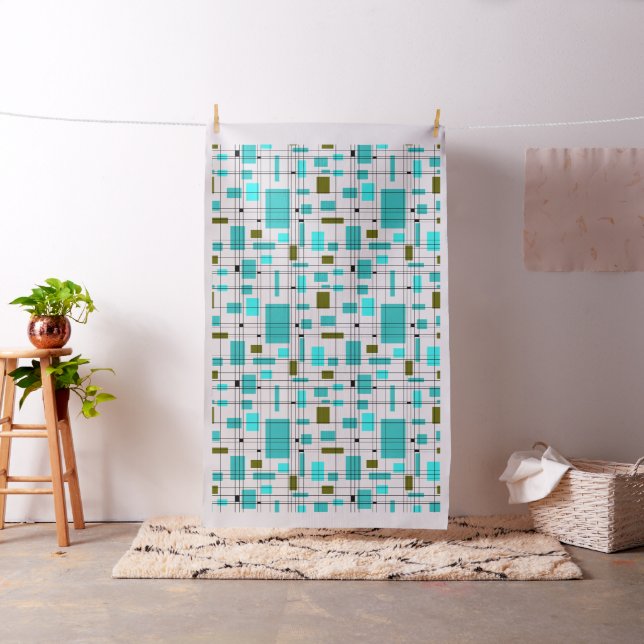 Mid Century Grid Fabric (In Situ)