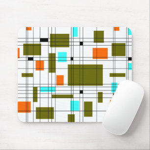Mid Century Grid Mouse Mat