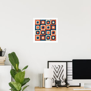 Mid-Century Grid Poster