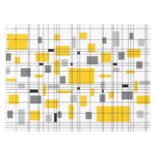 Mid Century Grid Tablecloth (Front (Horizontal))