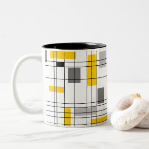 Mid Century Grid Two-Tone Coffee Mug