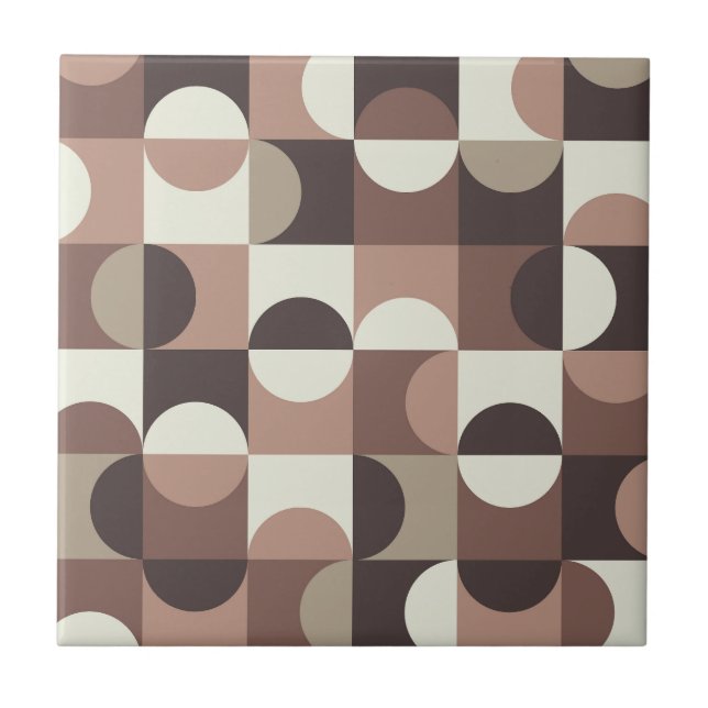 Mid Century Half Circles in Mocha Mousse and brown Tile (Front)