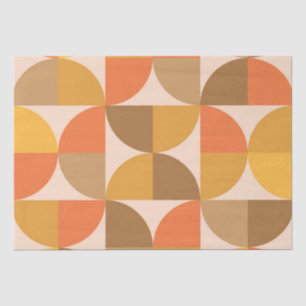 Mid Century Half Circles in orange brown amber Tissue Paper