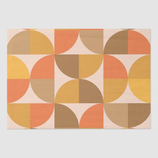  Mid Century Half Circles in orange brown amber  Tissue Paper (Front)