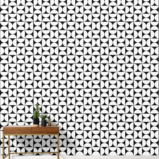 Mid Century Half Moon Wallpaper (Hallway)