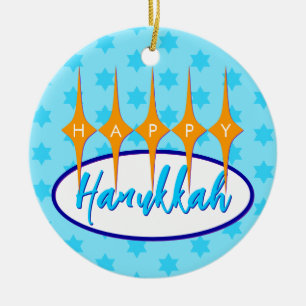 Mid Century Hanukkah Ceramic Tree Decoration
