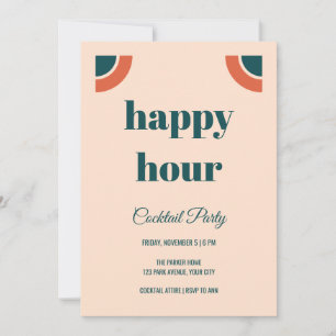 Mid Century Happy Hour Cocktail Party Invitation