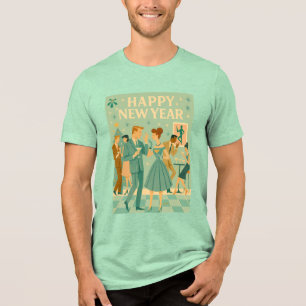 Mid Century Happy New Year The Martini Dance Tri-Blend Shirt