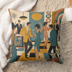 Mid Century Hip Martini Dance Party Cushion