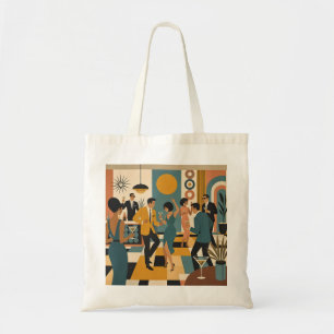 Mid Century Hip Martini Dance Party Tote Bag