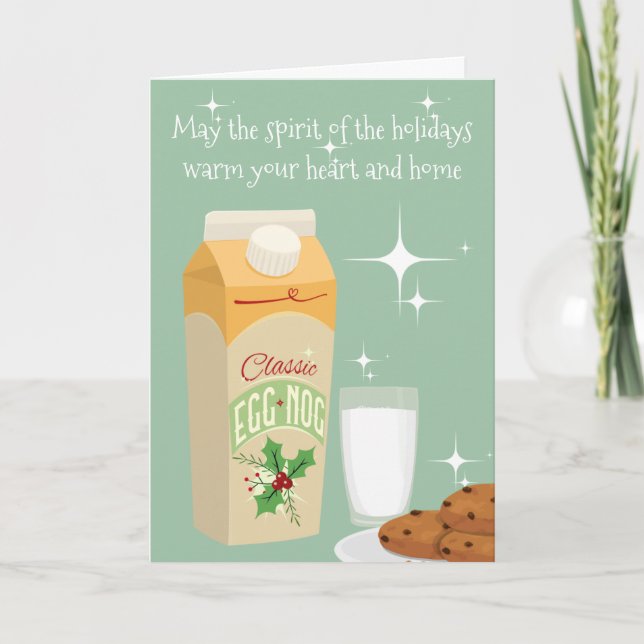 Mid Century Holiday Spirits Retro Christmas Card (Front)