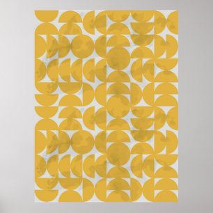 mid century inspired seamless pattern with marble poster