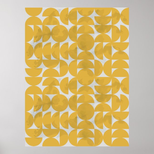 mid century inspired seamless pattern with marble  poster (Front)