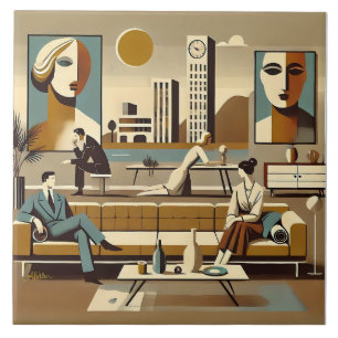 Mid Century Interior Design Art Lounge Tile