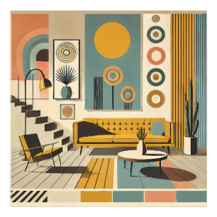 Mid Century Interior Design Desert Livingroom Photo Print