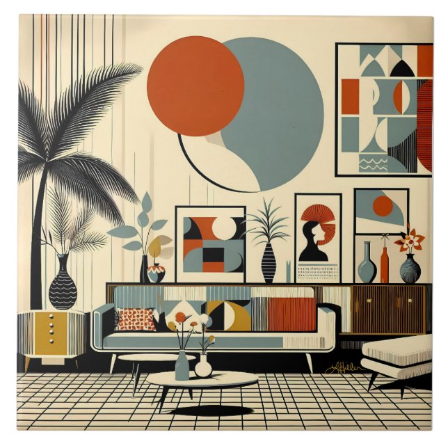 Mid Century Interior Design Eclipse Livingroom Tile (Front)