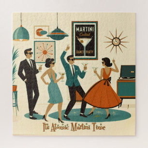 Mid Century Its Atomic Martini Time Cocktail Party Jigsaw Puzzle