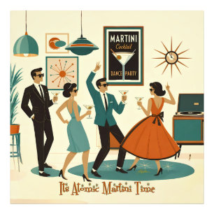 Mid Century Its Atomic Martini Time Cocktail Party Photo Print