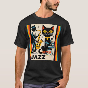 Mid Century Jazz Age HepCat Black Cat T-Shirt