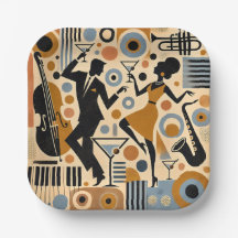 Mid Century Jazz Age Minimalist Art Martini Dance