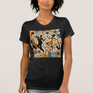Mid Century Jazz Age Minimalist Art Martini Dance T-Shirt