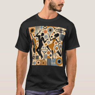Mid Century Jazz Age Minimalist Art Martini Dance T-Shirt