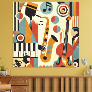 Mid Century Jazz Age Modern Minimalist Trio Canvas Print