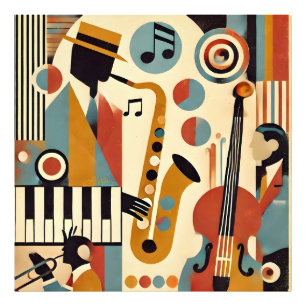 Mid Century Jazz Age Modern Minimalist Trio Photo Print