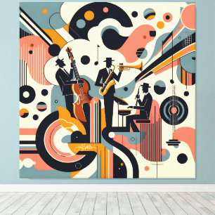 Mid Century Jazz Age Psychedelic Trio Canvas Print