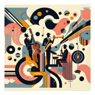 Mid Century Jazz Age Psychedelic Trio Photo Print