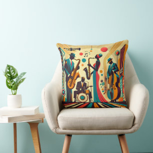 Mid Century Jazz Age Quartet Cushion