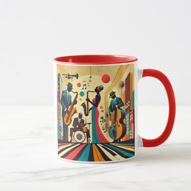 Mid Century Jazz Age Quartet Mug (Right)