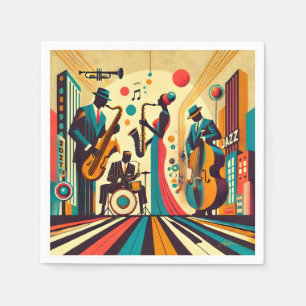 Mid Century Jazz Age Quartet Napkin