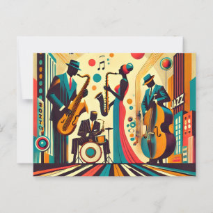 Mid Century Jazz Age Quartet Postcard