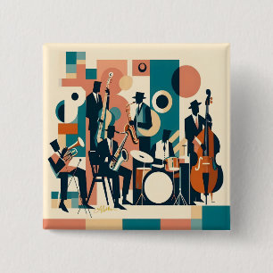 Mid Century Jazz Age Sextet 15 Cm Square Badge
