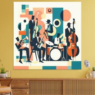 Mid Century Jazz Age Sextet Canvas Print