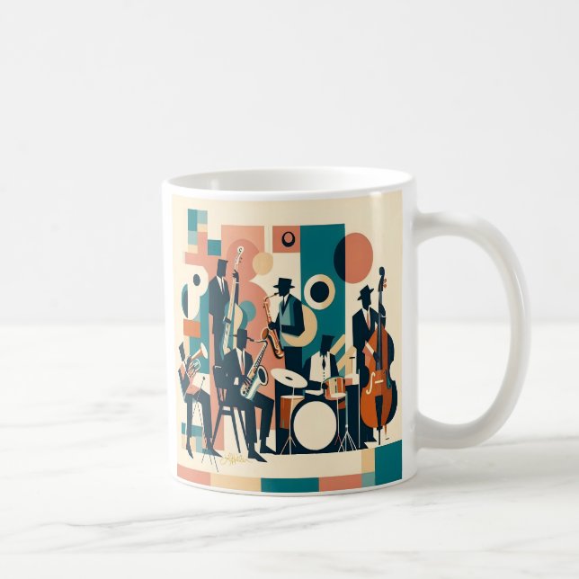 Mid Century Jazz Age Sextet Coffee Mug (Right)