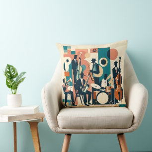 Mid Century Jazz Age Sextet Cushion